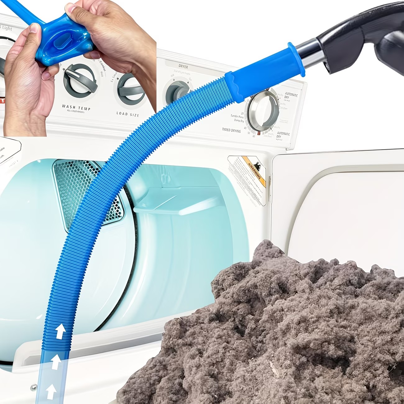 Laundry - 1 Stück Trocknerlüftungsreiniger-Schlauch - Flexibler Vakuum-Schlauchaufsatz