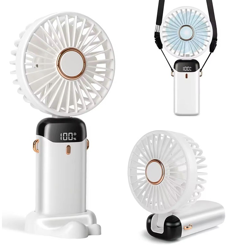 Portable Blender Usb Rechargeable - Tragbarer Mini-Ventilator mit 5 Geschwindigkeiten, LED,