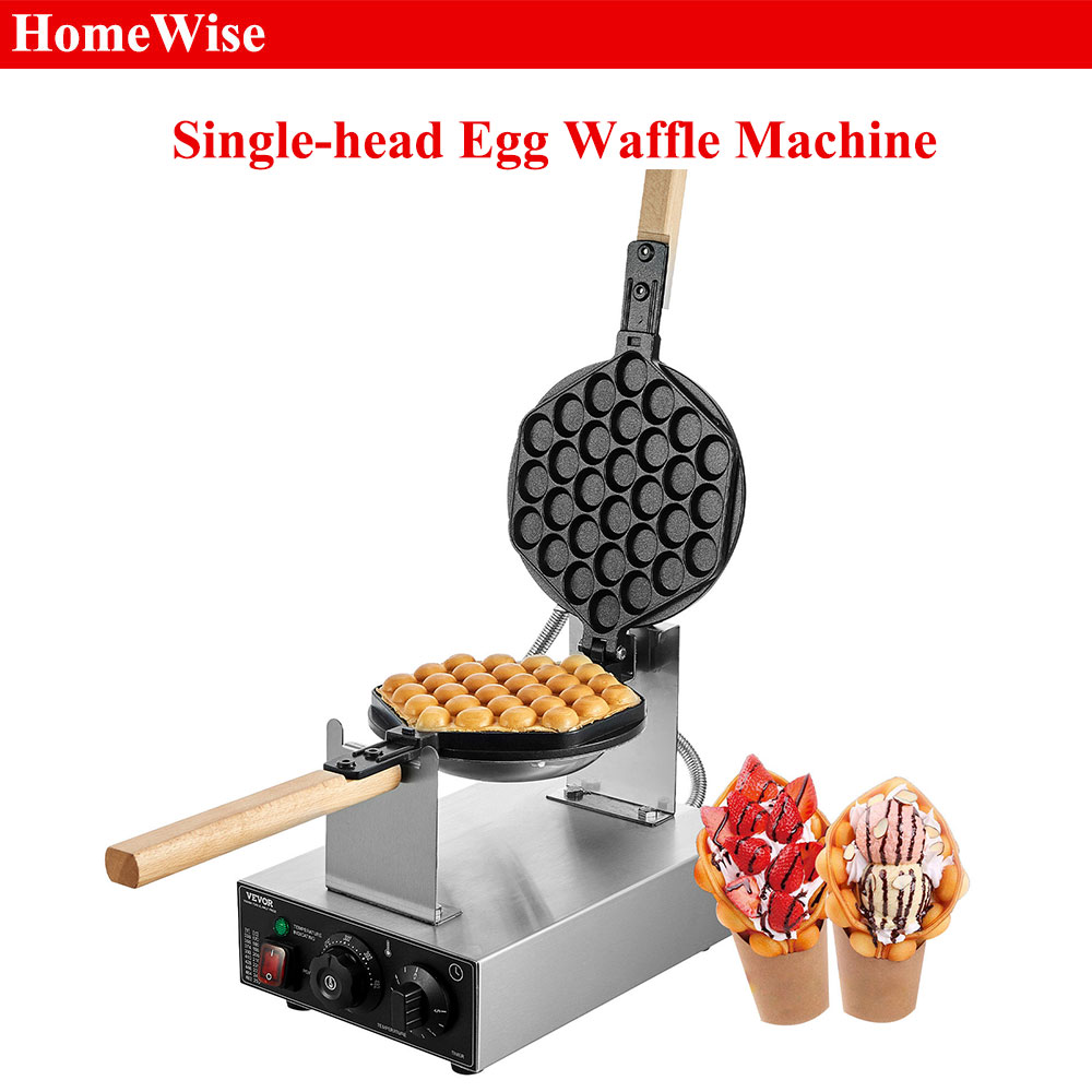 Mini Waffle Maker Machine - HomeWise Kommerzielles Eierblasen-Waffeleisen, 1400 W, antihaftbeschichteter