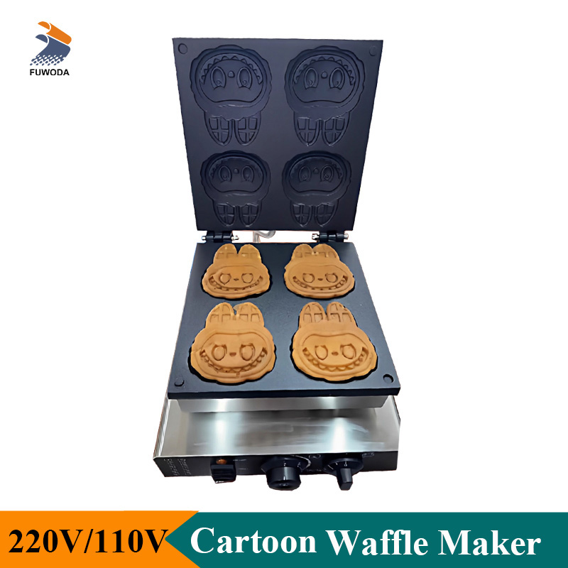 Mini Waffle Maker Machine - Professionelle Waffelmaschine in Cartoon-Form, elektrisch, 4