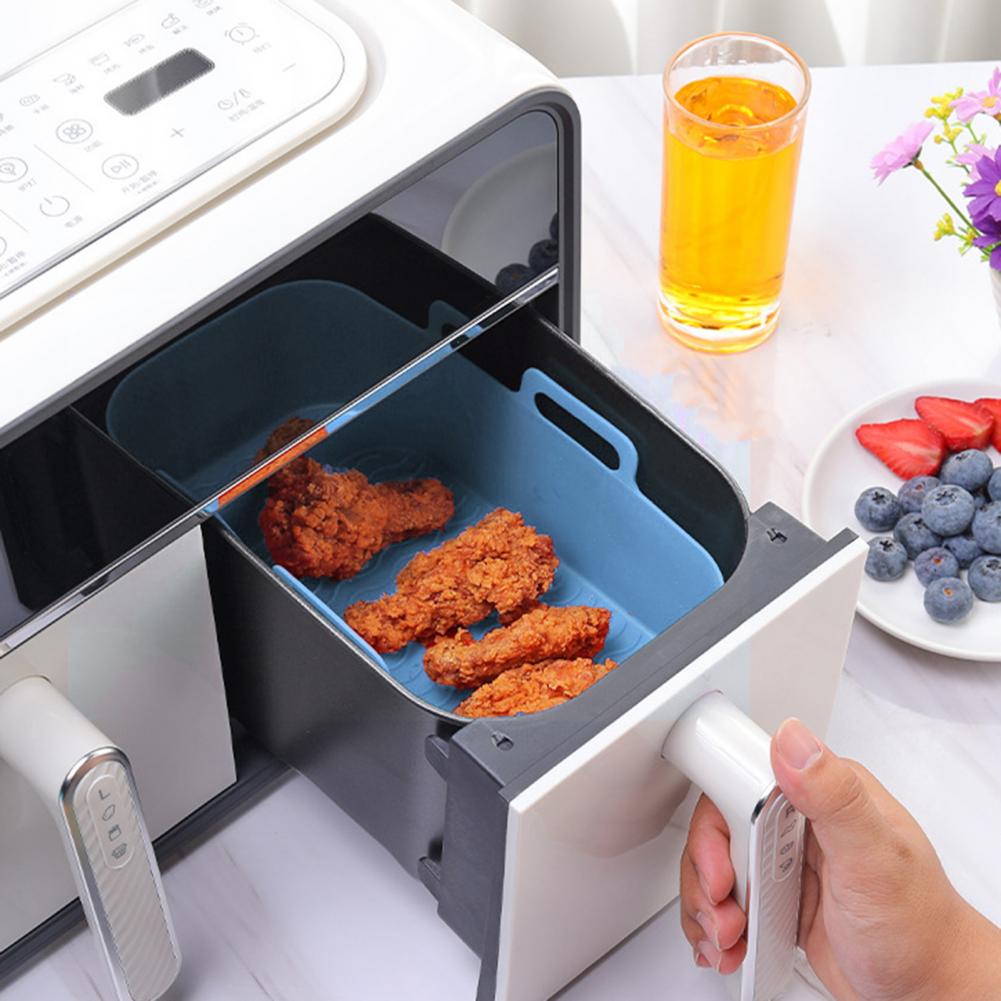 Air Fryer Silicone Pot Liner - Heißluftfritteuse-Pfanne, nützlicher Fritteuse-Topfeinsatz, Bratpfanne, antihaftbeschichteter Heißluftfritteuse-Korb,