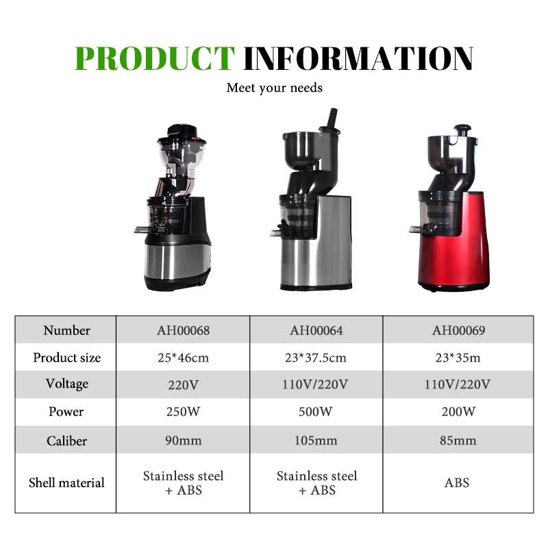 Electric Slow Juicer Cold Press - Automatische Entsafter-Extraktionsmaschine, Orangen-Entsafter, langsame Kaltpresse, kommerzieller