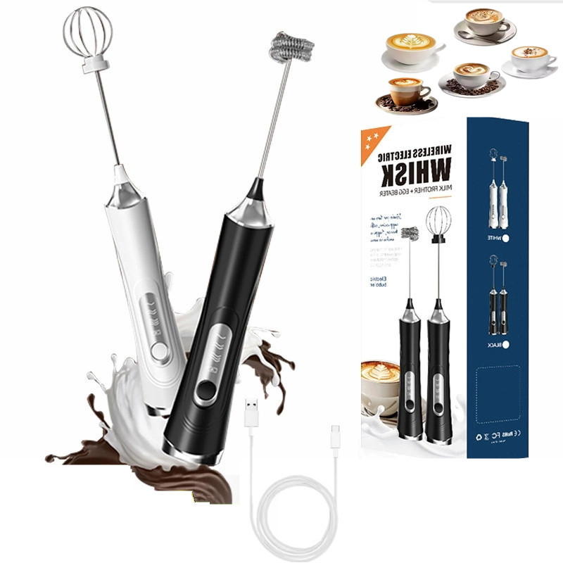 Electric Milk Frother Handheld - USB Elektrischer Milchaufschäumer Handgehaltene Milch-Kaffee-Maschine 3-Gang