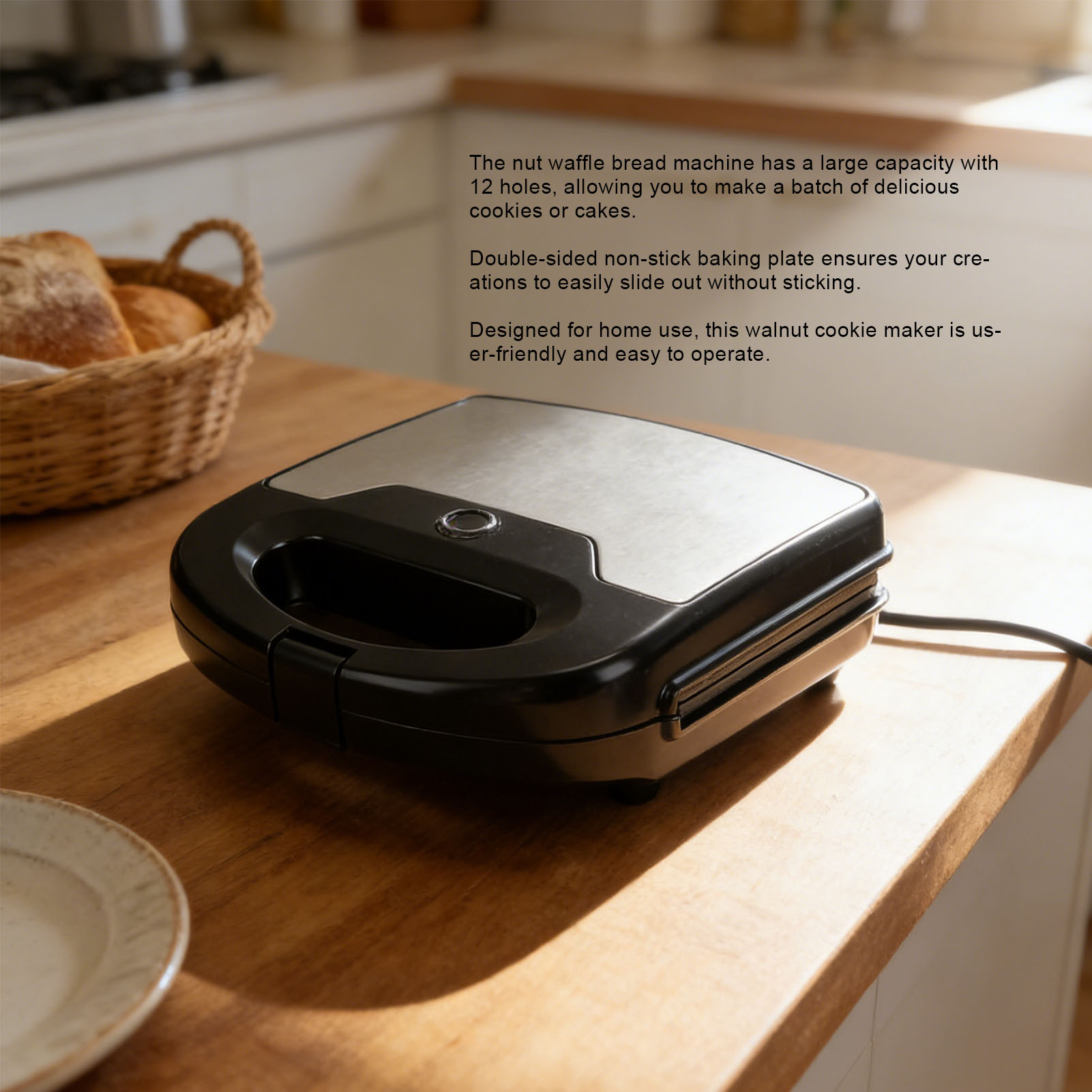 12er Walnuss-Keksmacher, antih – Mini Waffle Maker Machine Bewertung und Preis
