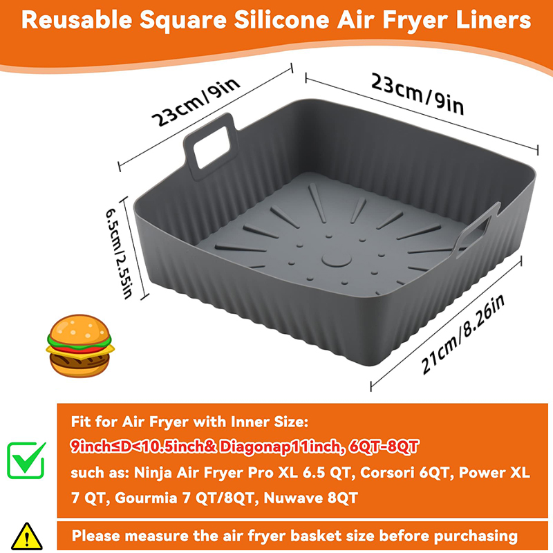 Quadratische große Silikon-Luf – Air Fryer Silicone Pot Liner Bewertung und Preis