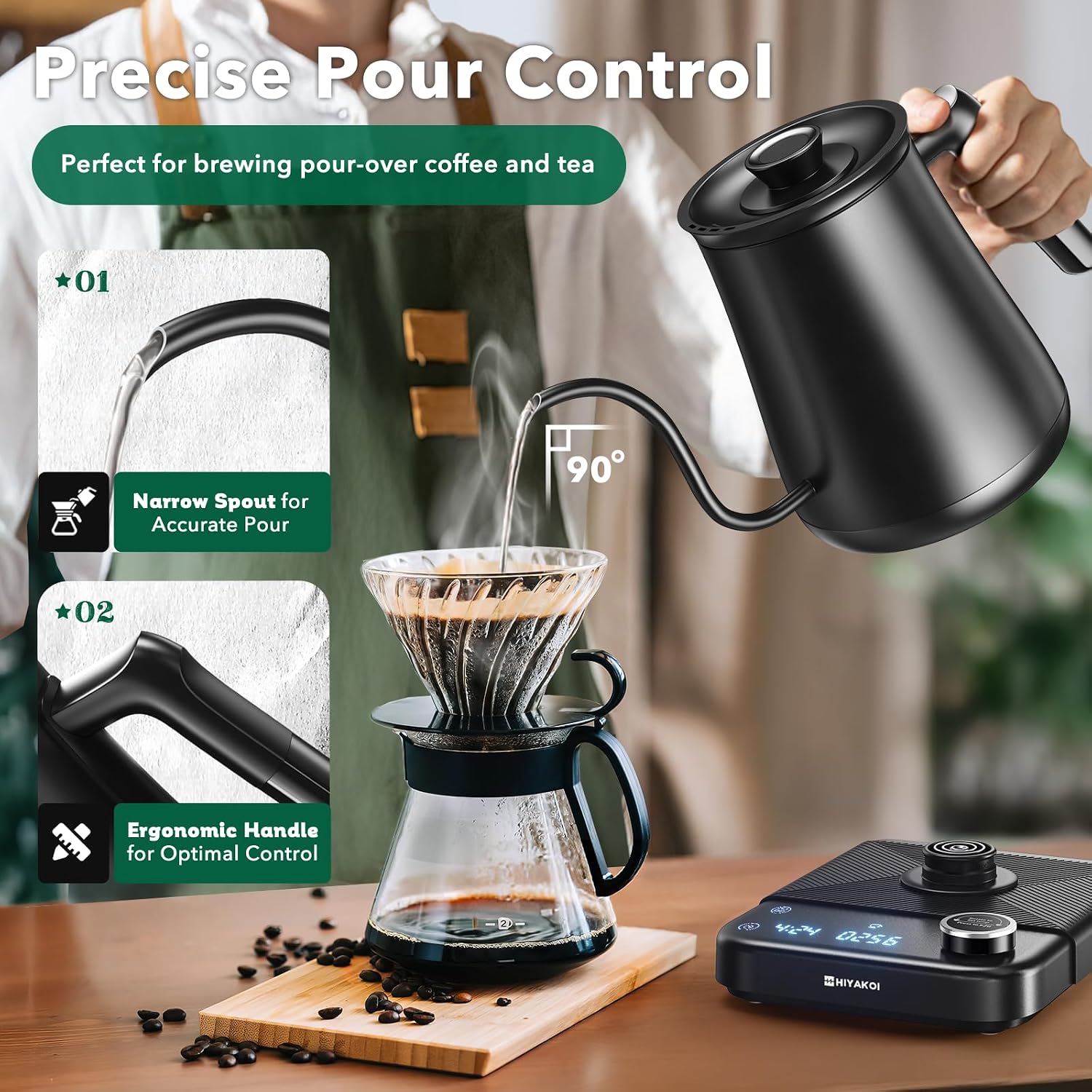 Elektrischer Schwanenhals-Wass – Electric Kettle Temperature Control Bewertung und Preis